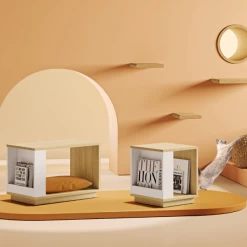 Bijzettafeltje Ellana 40 X 40 Cm 2 Open Vakken-lichte Eik/wit -Songmics Winkel Ontwerp zonder titel 2023 06 28T093601.273 1 47b9