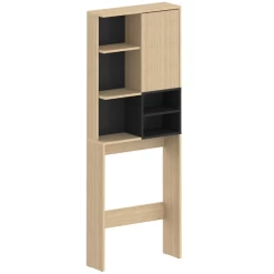 Wasmachinekast Kuba 4 Legplanken, 1 Draaideur-lichte Eik/zwart -Songmics Winkel Ontwerp zonder titel 2023 06 28T160102.996 7ab0