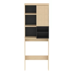 Wasmachinekast Kuba 4 Legplanken, 1 Draaideur-lichte Eik/zwart -Songmics Winkel Ontwerp zonder titel 2023 06 28T160228.530 1 9320