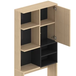 Wasmachinekast Kuba 4 Legplanken, 1 Draaideur-lichte Eik/zwart -Songmics Winkel Ontwerp zonder titel 2023 06 28T160607.263 1 0892