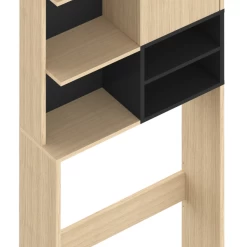 Wasmachinekast Kuba 4 Legplanken, 1 Draaideur-lichte Eik/zwart -Songmics Winkel Ontwerp zonder titel 2023 06 28T160627.763 1 0469