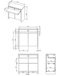 Sidetable Olivette 2 Draaideuren, 1 Legplank, 1 Uitschuifbare Plank, 1 Open Vak-wit/lichte Eik 15 Sidetable Olivette 2 Draaideuren, 1 Legplank, 1 Uitschuifbare Plank, 1 Open Vak-wit/lichte Eik -Songmics Winkel Ontwerp zonder titel 2023 06 29T105746.509 e174