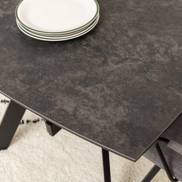 Verlengbare Eettafel Fairbanks 160<240cm Keramisch - Zwart 7 Verlengbare Eettafel Fairbanks 160<240cm Keramisch - Zwart - Afbeelding 5
