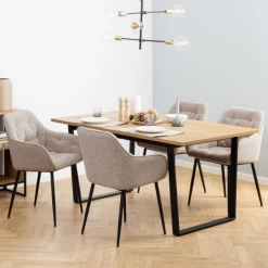 Eetkamerstoel Bridget Stof En Metaal - Beige/zwart -Songmics Winkel Ontwerp zonder titel 2023 06 29T165945.466 1 29e4