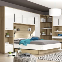 Hoofdbord + Bed Moloko 140 X190 Cm-hoogglans Wit En Eik -Songmics Winkel Ontwerp zonder titel 2023 07 04T091738.675 1 7e9f