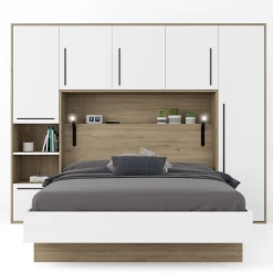 Hoofdbord + Bed Moloko 140 X190 Cm-hoogglans Wit En Eik -Songmics Winkel Ontwerp zonder titel 2023 07 04T092415.396 1 da1e