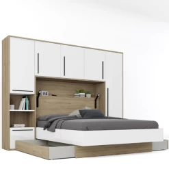 Hoofdbord + Bed Moloko 140 X190 Cm-hoogglans Wit En Eik -Songmics Winkel Ontwerp zonder titel 2023 07 04T092618.678 1 5d46