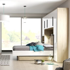 Hoofdbord + Bed Moloko 160 X 200 Cm-hoogglans Wit En Eik -Songmics Winkel Ontwerp zonder titel 2023 07 04T102737.201 5feb