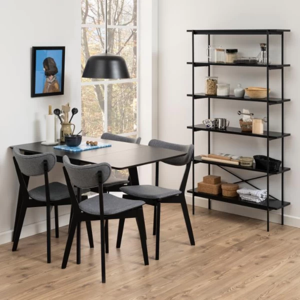 Eetkamerstoel Roxby - Grijs/zwart 5 Eetkamerstoel Roxby - Grijs/zwart - Afbeelding 3