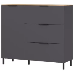 Wandkast Calista 109cm 1 Deur & 3 Lades - Antraciet/eik -Songmics Winkel Ontwerp zonder titel 2023 08 01T144600.809 f543