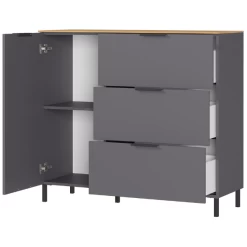 Wandkast Calista 109cm 1 Deur & 3 Lades - Antraciet/eik -Songmics Winkel Ontwerp zonder titel 2023 08 01T144741.092 0f4c