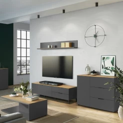 Wandkast Calista 109cm 1 Deur & 3 Lades - Antraciet/eik -Songmics Winkel Ontwerp zonder titel 2023 08 01T145124.518 2e3c