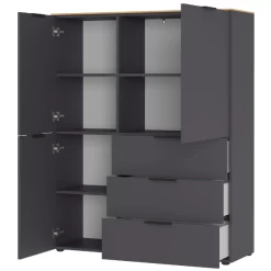 Buffetkast Calista 109cm 2 Deuren & 3 Lades - Antraciet/eik -Songmics Winkel Ontwerp zonder titel 2023 08 01T153327.094 3743