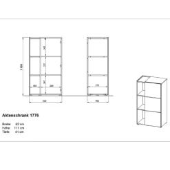 Dossierkast Oliveira 62x111cm Met Vier Legplanken - Eikdecor/antraciet -Songmics Winkel Ontwerp zonder titel 2023 08 17T161922.981 d542