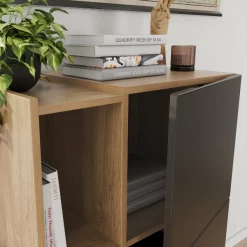 Dossierkast Oliveira 62x111cm Met Vier Legplanken - Eikdecor/antraciet -Songmics Winkel Ontwerp zonder titel 2023 08 17T162513.878 2219