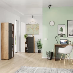 Dossierkast Oliveira 62x111cm Met Vier Legplanken - Eikdecor/antraciet -Songmics Winkel Ontwerp zonder titel 2023 08 17T162638.391 fe12