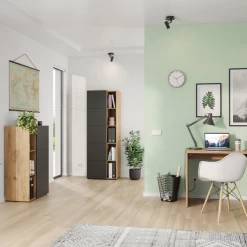 Dossierkast Oliveira 62x182cm Met Vier Legplanken - Eikdecor/antraciet -Songmics Winkel Ontwerp zonder titel 2023 08 17T163753.870 bb5f