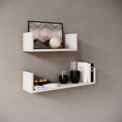 Set Van 2 Wandplanken 40x14.5 Cm En 60x14.5 Cm Britta-wit -Songmics Winkel Ontwerp zonder titel 2023 08 25T081513.235 1 edc8