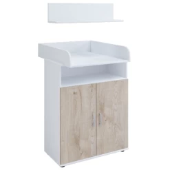 Commode Halula Met Luierplank En Wandplank-eik/wit -Songmics Winkel Ontwerp zonder titel 2023 08 28T091159.148 a32b