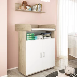 Commode Halula Met Luierplank En Wandplank-wit/eik -Songmics Winkel Ontwerp zonder titel 2023 08 31T083154.267 1 fd77