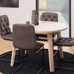 Eettafel Sieg Ø120cm - Eikenhout En Eikfineer