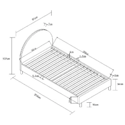 Gestoffeerd Bed Maeva 90x200cm Met Nachttafeltje - Grijze Bouclé Stof -Songmics Winkel Ontwerp zonder titel 2023 09 13T154944.854 5764