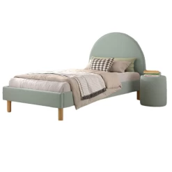 Gestoffeerd Bed Maeva 90x200cm Met Nachttafeltje - Groene Bouclé Stof -Songmics Winkel Ontwerp zonder titel 2023 09 14T165601.813 4f79