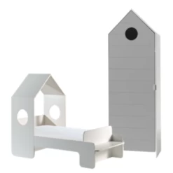 Peuterbed 70x140 Cm (incl. Lattenbodem) En Kleerkast Casami-wit/grijs -Songmics Winkel Ontwerp zonder titel 2023 09 18T132725.197 cf6b