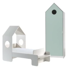 Peuterbed 70x140 Cm (incl. Lattenbodem) En Kleerkast Casami-wit/muntgroen -Songmics Winkel Ontwerp zonder titel 2023 09 18T133834.156 daa0