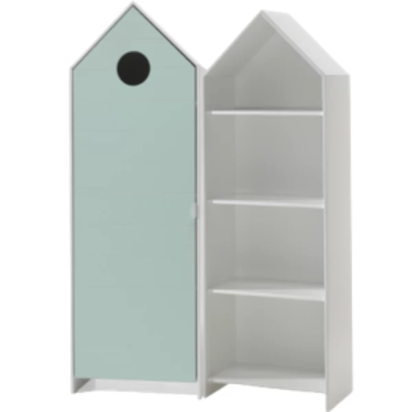 Kledingkast + Boekenkast Casami - Muntgroen/wit 13 Kledingkast + Boekenkast Casami - Muntgroen/wit - Afbeelding 11