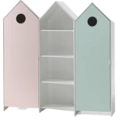 2 Kledingkasten + Boekenkast Casami - Muntgroen/wit/roze -Songmics Winkel Ontwerp zonder titel 2023 09 19T104128.769 0788