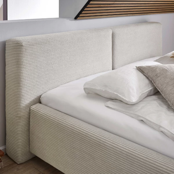 Tweepersoonsbed Kubrik 180x200cm Met Opbergruimte Ribfluweel - Beige 5 Tweepersoonsbed Kubrik 180x200cm Met Opbergruimte Ribfluweel - Beige - Afbeelding 3