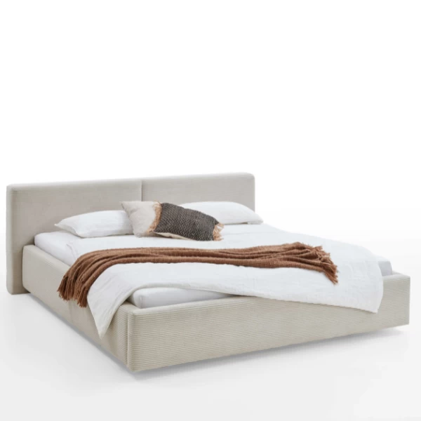 Tweepersoonsbed Kubrik 180x200cm Met Opbergruimte Ribfluweel - Beige 7 Tweepersoonsbed Kubrik 180x200cm Met Opbergruimte Ribfluweel - Beige - Afbeelding 5
