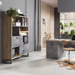 Boekenkast Faber 140cm Met Opklapdeur En Twee Lades - Eikdecor/betonlook -Songmics Winkel Ontwerp zonder titel 2023 09 21T170207.006 75d6