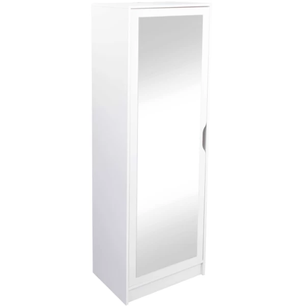 Opberg- En Schoenenkast Westphalen | 58 X 40 X 189,5 Cm | Inclusief Spiegel | Kleur: Wit 5 Opberg- En Schoenenkast Westphalen | 58 X 40 X 189,5 Cm | Inclusief Spiegel | Kleur: Wit - Afbeelding 3