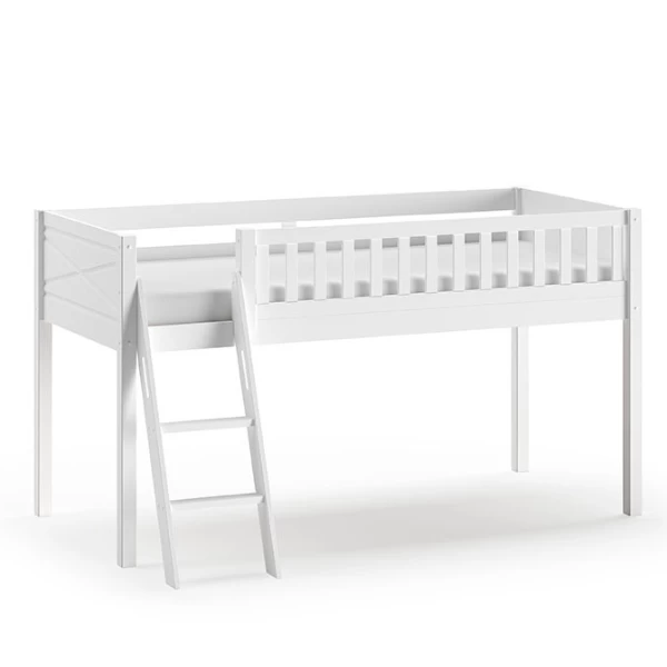 Halfhoogslaper Scottie 90x200 Cm Met Prinses-speelgordijn-wit 7 Halfhoogslaper Scottie 90x200 Cm Met Prinses-speelgordijn-wit - Afbeelding 5