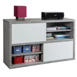 Dossierkast Prato 140cm Met Twee Schuifdeuren - Beton / Hoogglans Wit -Songmics Winkel Ontwerp zonder titel 2023 10 04T130849.437 8090