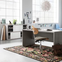 Dossierkast Prato 140cm Met Twee Schuifdeuren - Beton / Hoogglans Wit -Songmics Winkel Ontwerp zonder titel 2023 10 04T131004.405 49f9