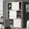 Boekenkast Prato 120cm Met Drie Schuifdeuren - Beton / Hoogglans Wit -Songmics Winkel Ontwerp zonder titel 2023 10 04T135325.832 6ba4