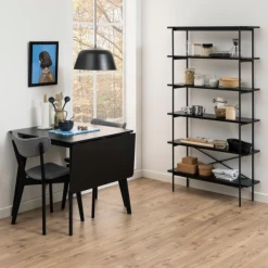 Boekenkast Angus : Zwart Stalen Frame, Essenzwarte Planken. -Songmics Winkel Ontwerp zonder titel 2023 10 09T165439.158 a3a8