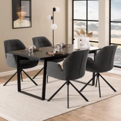 Draaibare Eetkamerstoel Aubin Met Armleuning - Monza Antraciet -Songmics Winkel Ontwerp zonder titel 2023 10 10T163048.669 eeae