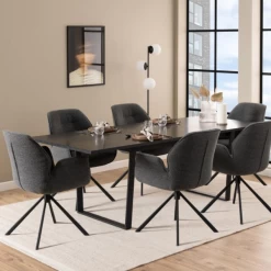 Draaibare Eetkamerstoel Aubin Met Armleuning - Monza Antraciet -Songmics Winkel Ontwerp zonder titel 2023 10 10T163240.399 c217