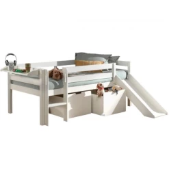 Halfhoogslaper Pip 90x200 Cm Met Glijbaan,2 Lades En 1 Hangplank-wit -Songmics Winkel Ontwerp zonder titel 2023 10 18T132923.294 2bdb