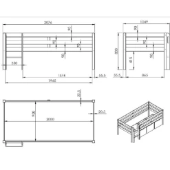 Halfhoogslaper Pip 90x200 Cm Met 3 Lades En 1 Hangplank-grijs -Songmics Winkel Ontwerp zonder titel 2023 10 18T143825.194 053c