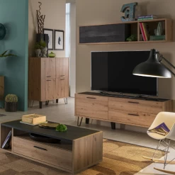 Wandkast Trevi 150cm Met Opklapdeur - Eikdecor/zwart -Songmics Winkel Ontwerp zonder titel 2023 10 20T144201.904 971e