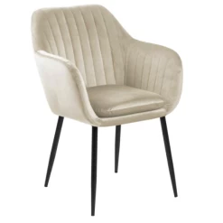 Stijlvolle Eetkamerstoel Hermeline Met Armleuning - Stof Zand -Songmics Winkel Ontwerp zonder titel 2023 10 23T165229.442 723a