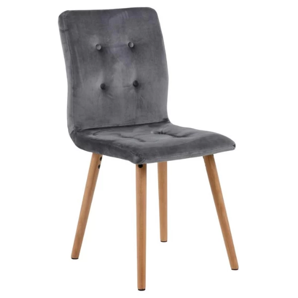 Gestoffeerde Eetkamerstoel Frida - Donkergrijs/eik 14 Gestoffeerde Eetkamerstoel Frida - Donkergrijs/eik - Afbeelding 12
