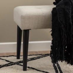 Halbankje Gloria Zwart Stalen Onderstel, Getuft 95x38x45 Cm - Beige -Songmics Winkel Ontwerp zonder titel 2023 10 25T153430.022 1774