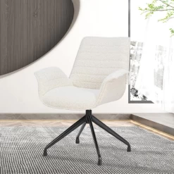 Stoel 'Amir' | Wit | Metalen Poten En Bouclé Bekleding | H84 X B66 X D58cm -Songmics Winkel Ontwerp zonder titel 2023 11 07T081440.899 1 9bb5