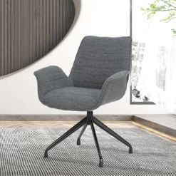 Stoel 'Amir' | Donkergrijs | Metalen Poten En Bouclé Bekleding | H84 X B66 X D58cm -Songmics Winkel Ontwerp zonder titel 2023 11 07T082739.896 8765